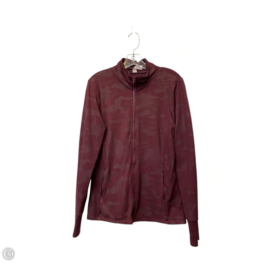 Athletic Jacket By Marika In Maroon, Size: L