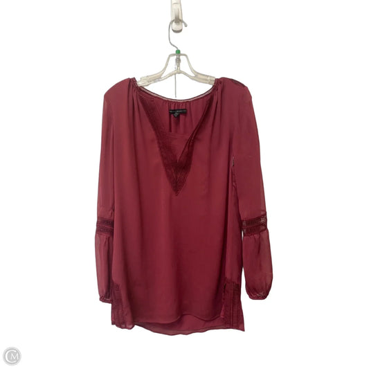 Top Long Sleeve By White House Black Market In Maroon, Size: S