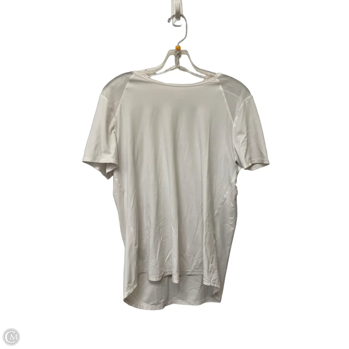 Athletic Top Short Sleeve By Lululemon In White, Size: 10