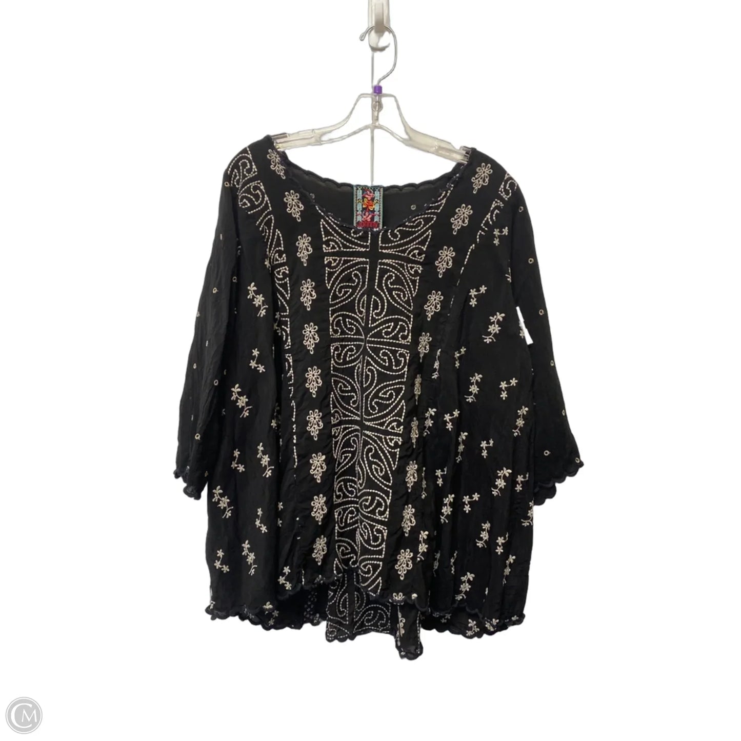 Top Long Sleeve By Johnny Was In Black, Size: M