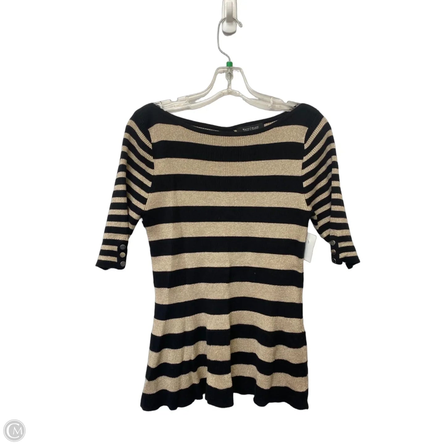 Top Long Sleeve By White House Black Market In Striped Pattern, Size: L