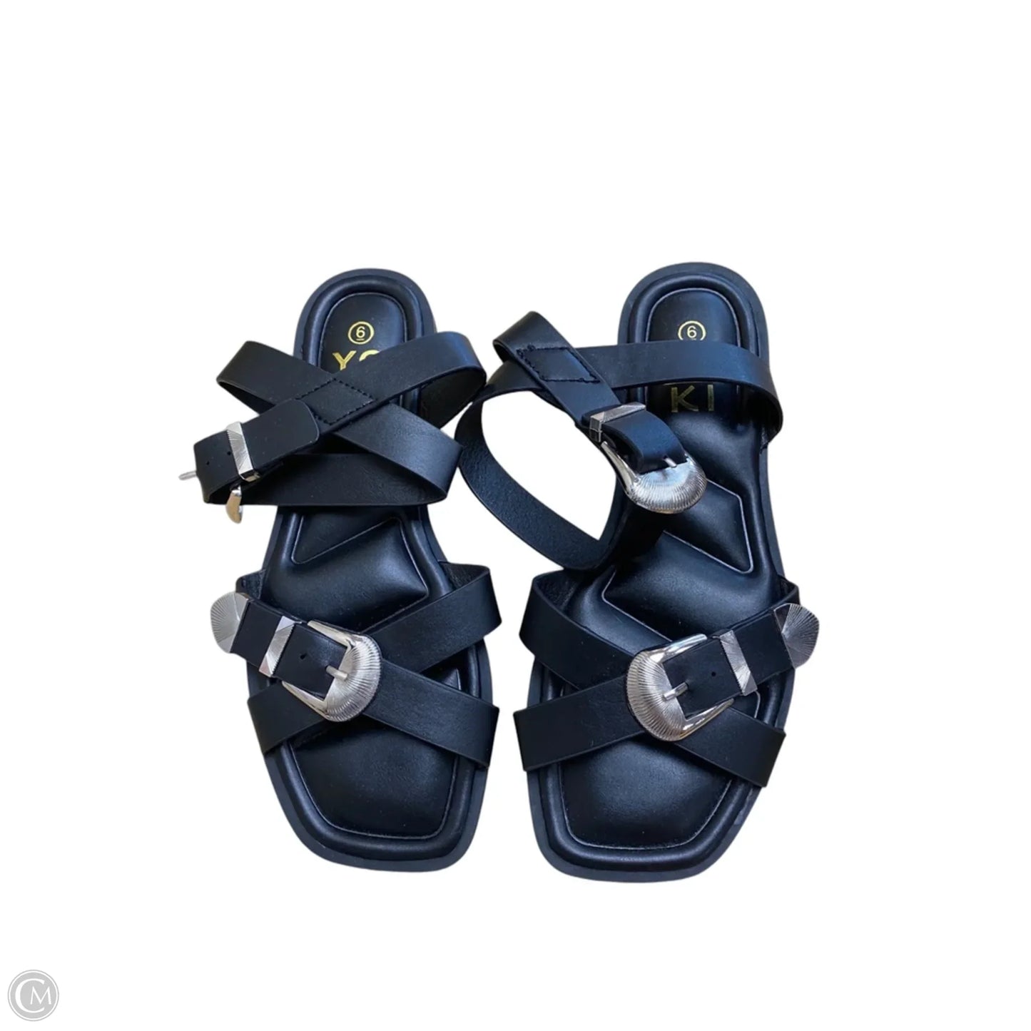 Sandals Flats By Yoki In Black, Size: 6