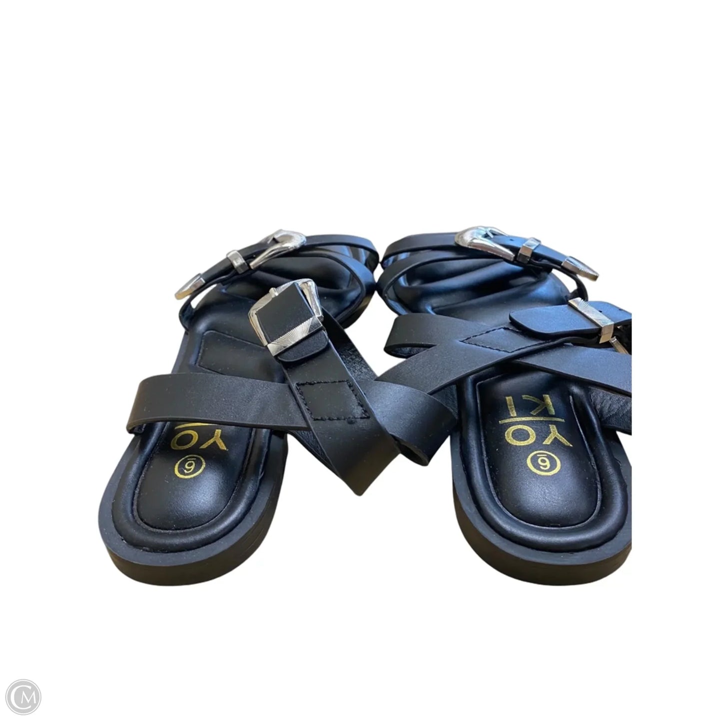 Sandals Flats By Yoki In Black, Size: 6
