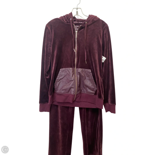 Pants Set 2pc By Calvin Klein In Maroon, Size: S