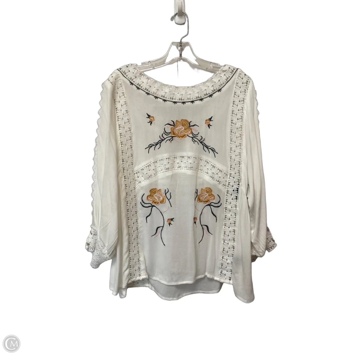 Top Long Sleeve By Pol In White, Size: S