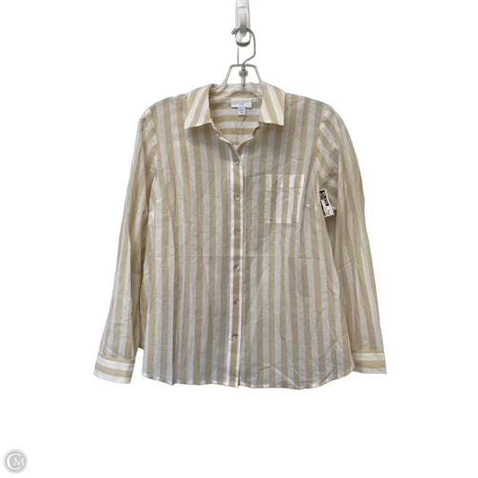 Top Long Sleeve By J. Jill In Tan & White, Size: Xs
