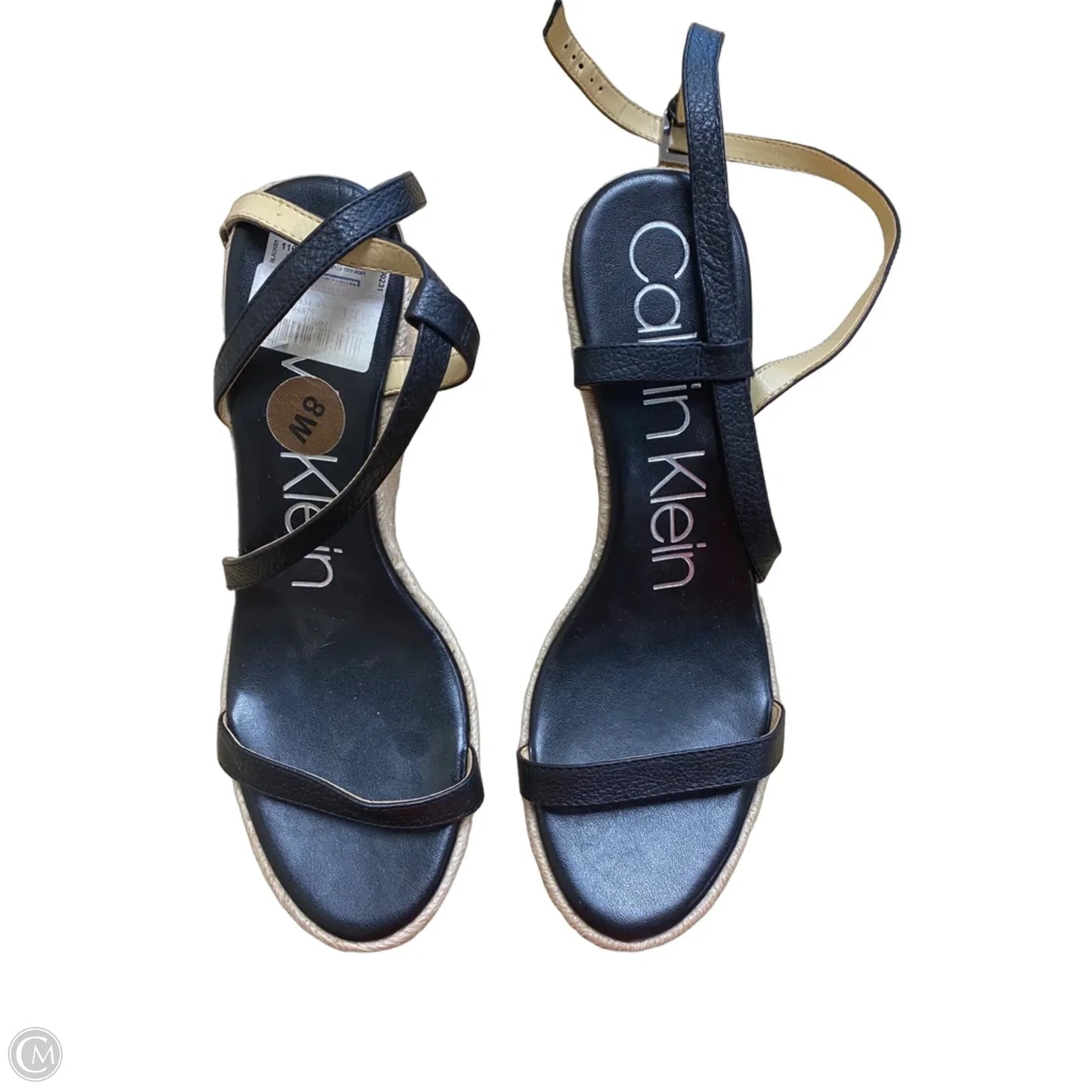 Shoes Heels Wedge By Calvin Klein In Black, Size: 8