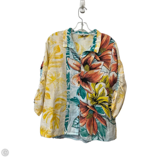 Top Long Sleeve By John Mark In Multi-colored, Size: M