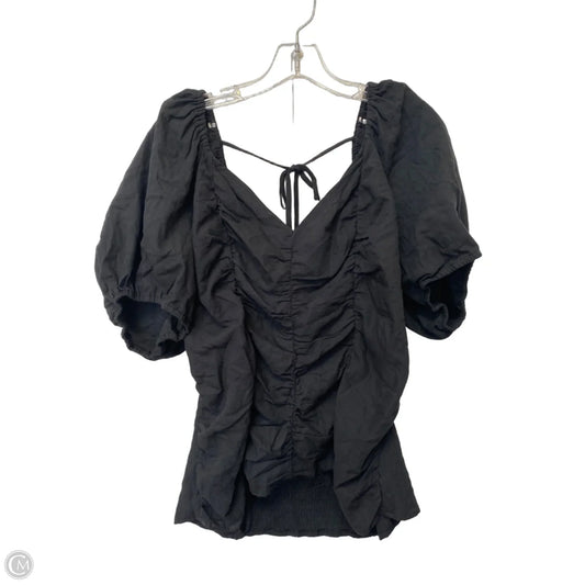 Top Short Sleeve By Ava & Viv In Black, Size: 2x