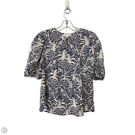 Top Short Sleeve By Cmb In Blue & White, Size: S