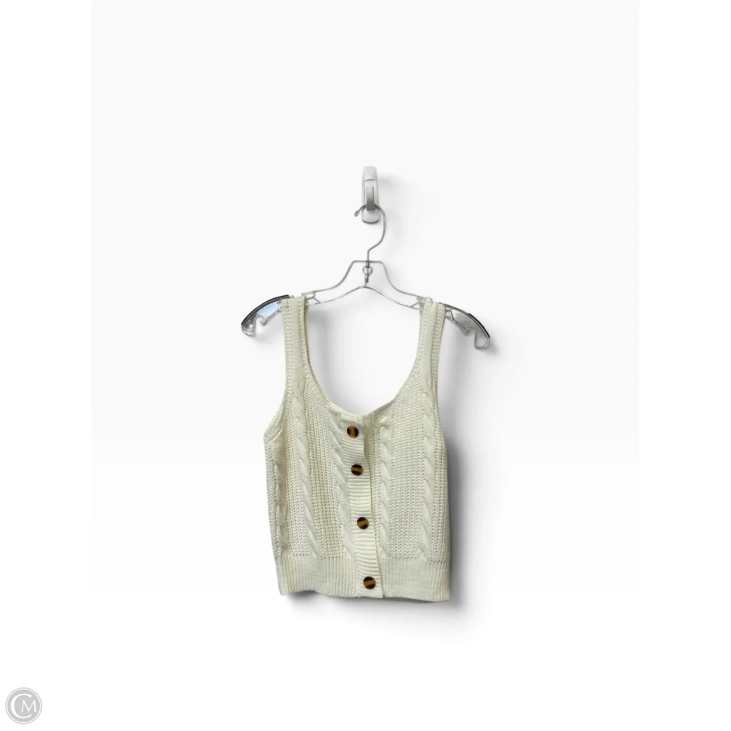 Top Sleeveless By Shein In Cream, Size: M