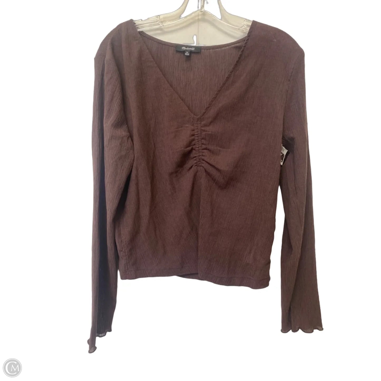 Top Long Sleeve By Madewell In Brown, Size: Xl