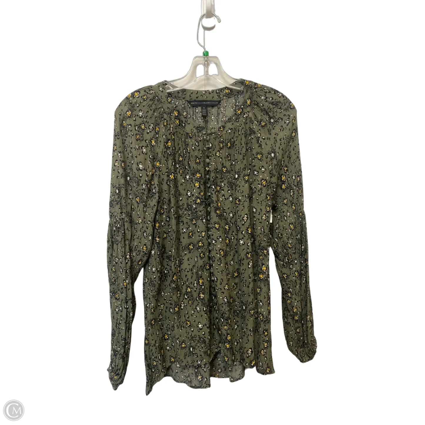 Top Long Sleeve By White House Black Market In Green, Size: S