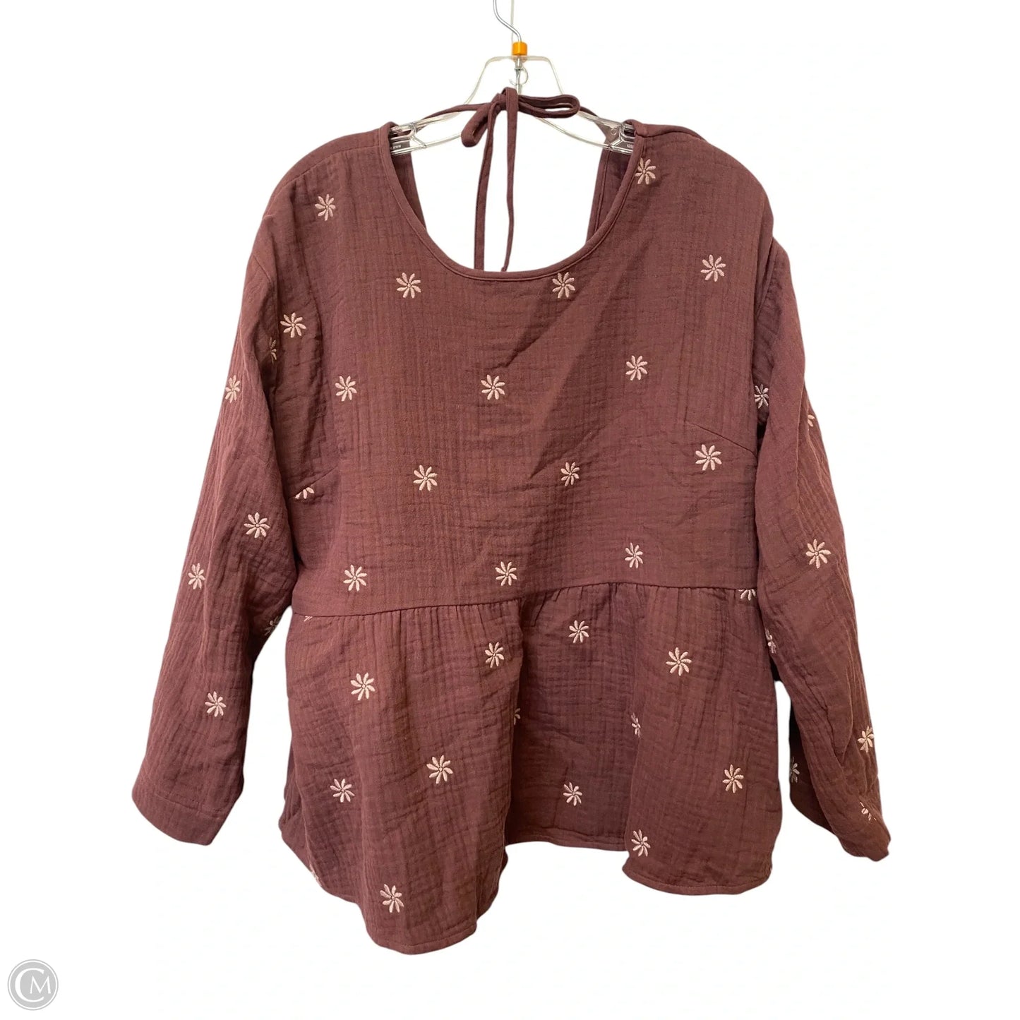 Top Long Sleeve By Madewell In Brown, Size: L
