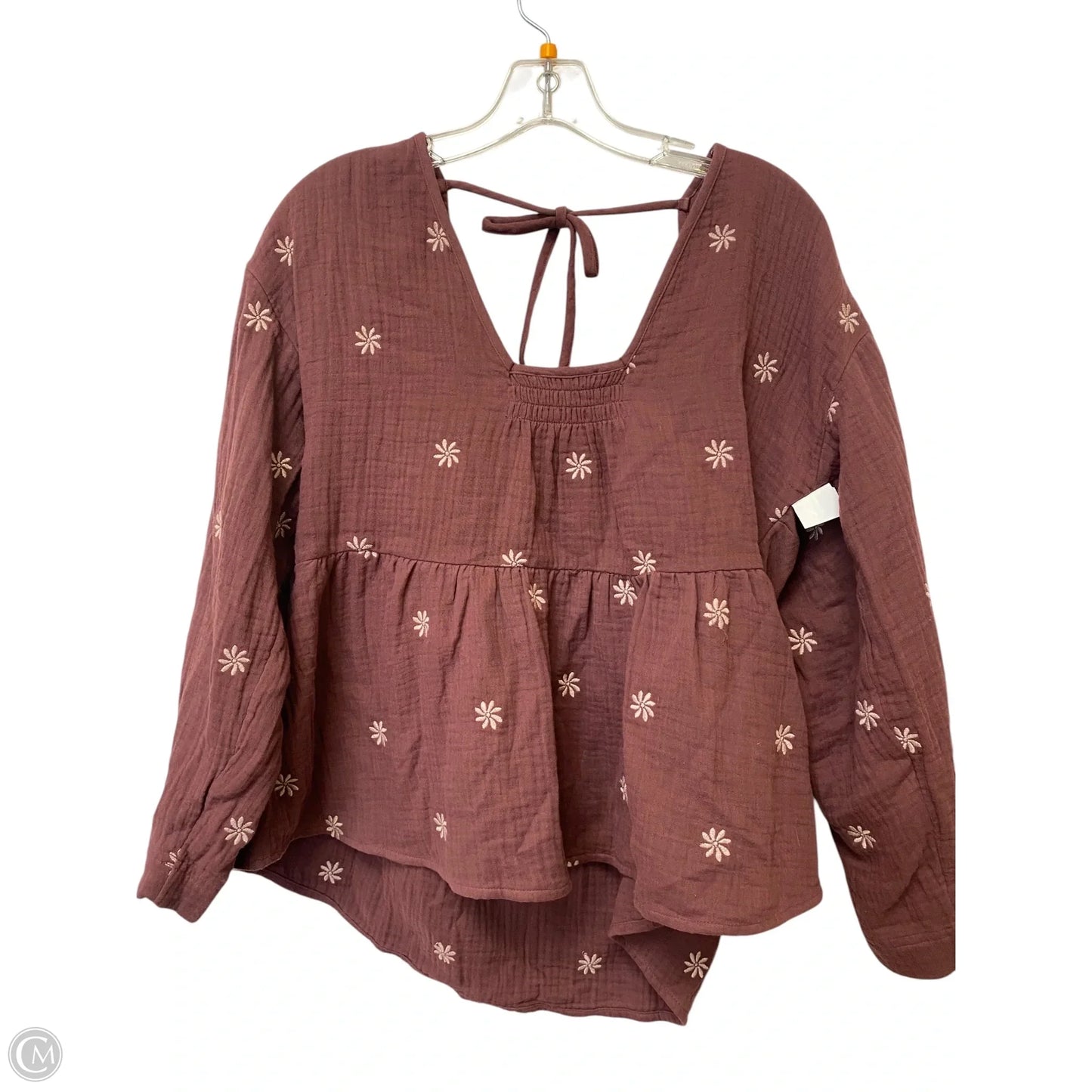 Top Long Sleeve By Madewell In Brown, Size: L