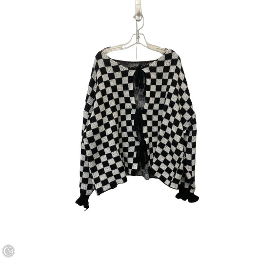 Cardigan By Clothes Mentor In Black & White, Size: Xl