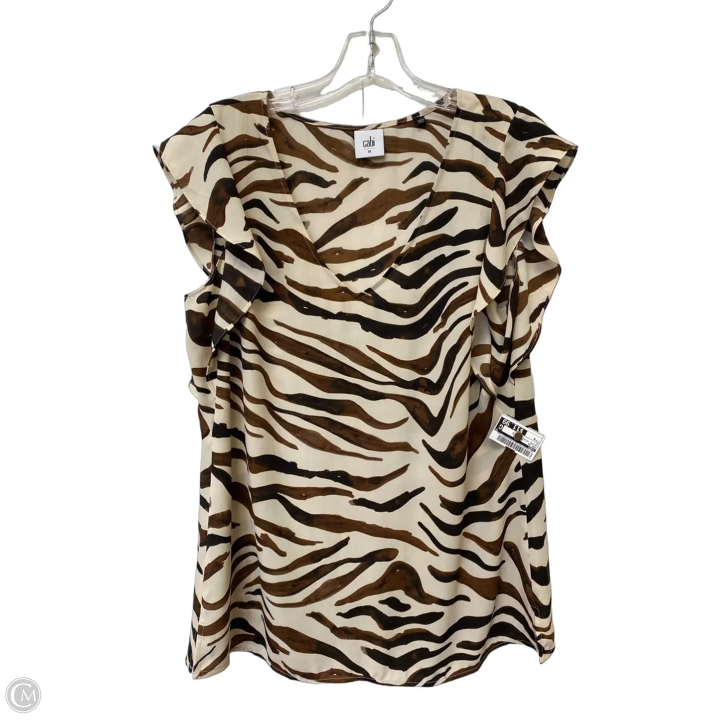 Top Short Sleeve By Cabi In Animal Print, Size: M