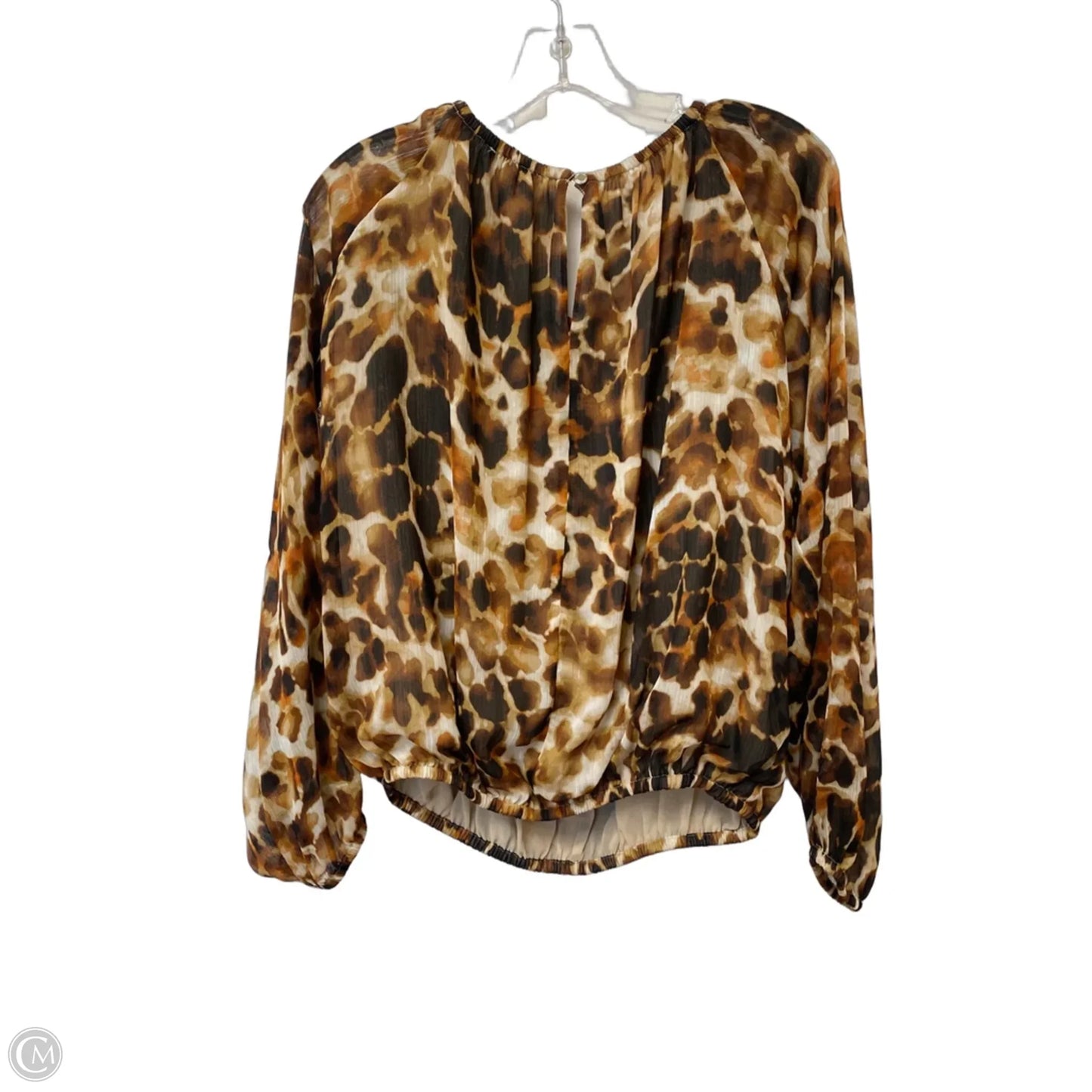 Top Long Sleeve By Calvin Klein In Animal Print, Size: M
