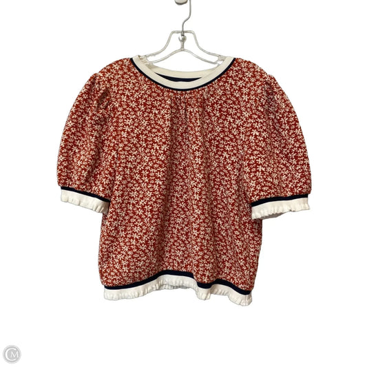 Top Short Sleeve By Voy In Orange, Size: L
