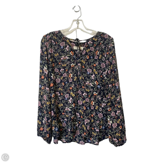 Top Long Sleeve By Loft In Floral Print, Size: M