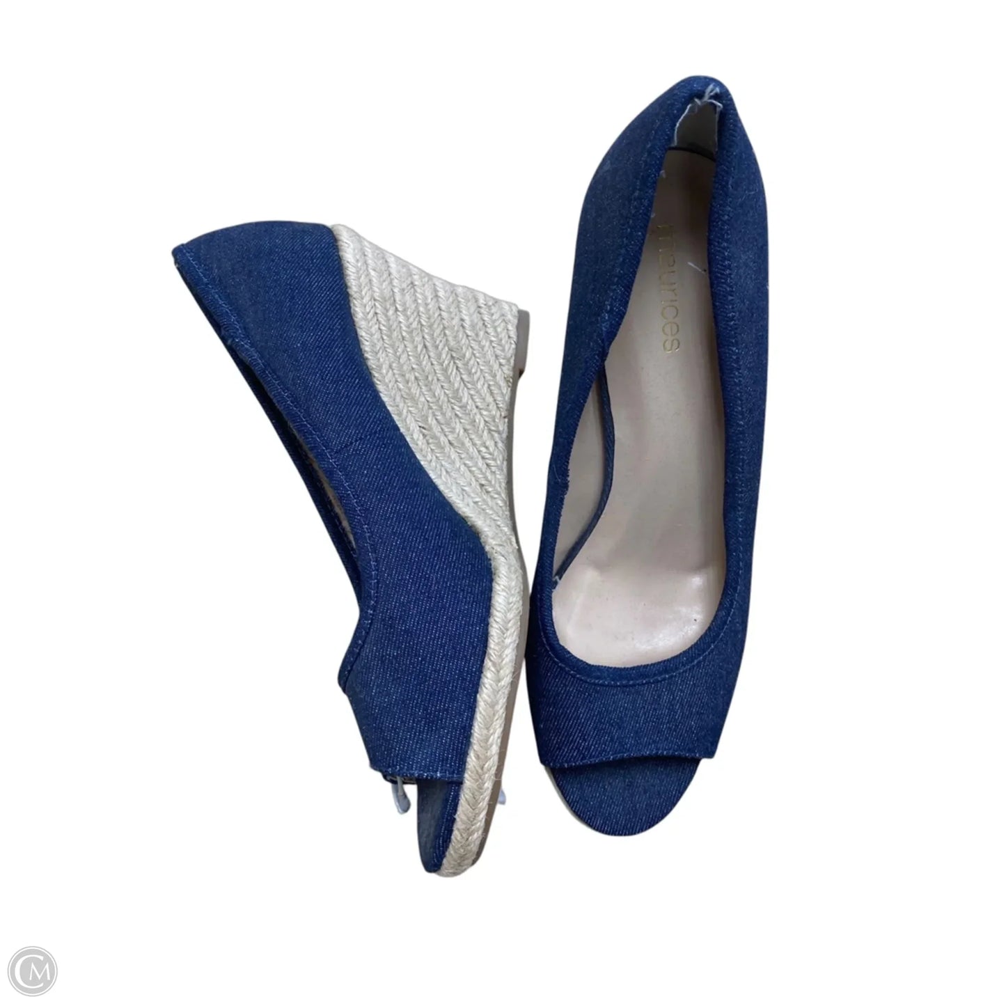 Shoes Heels Wedge By Maurices In Blue, Size: 9