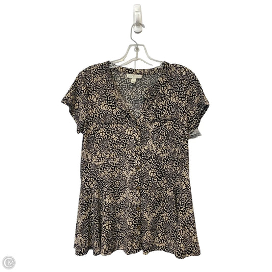 Top Short Sleeve By Dana Buchman In Animal Print, Size: M