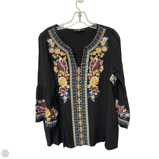 Top 3/4 Sleeve By Andree By Unit In Black, Size: S