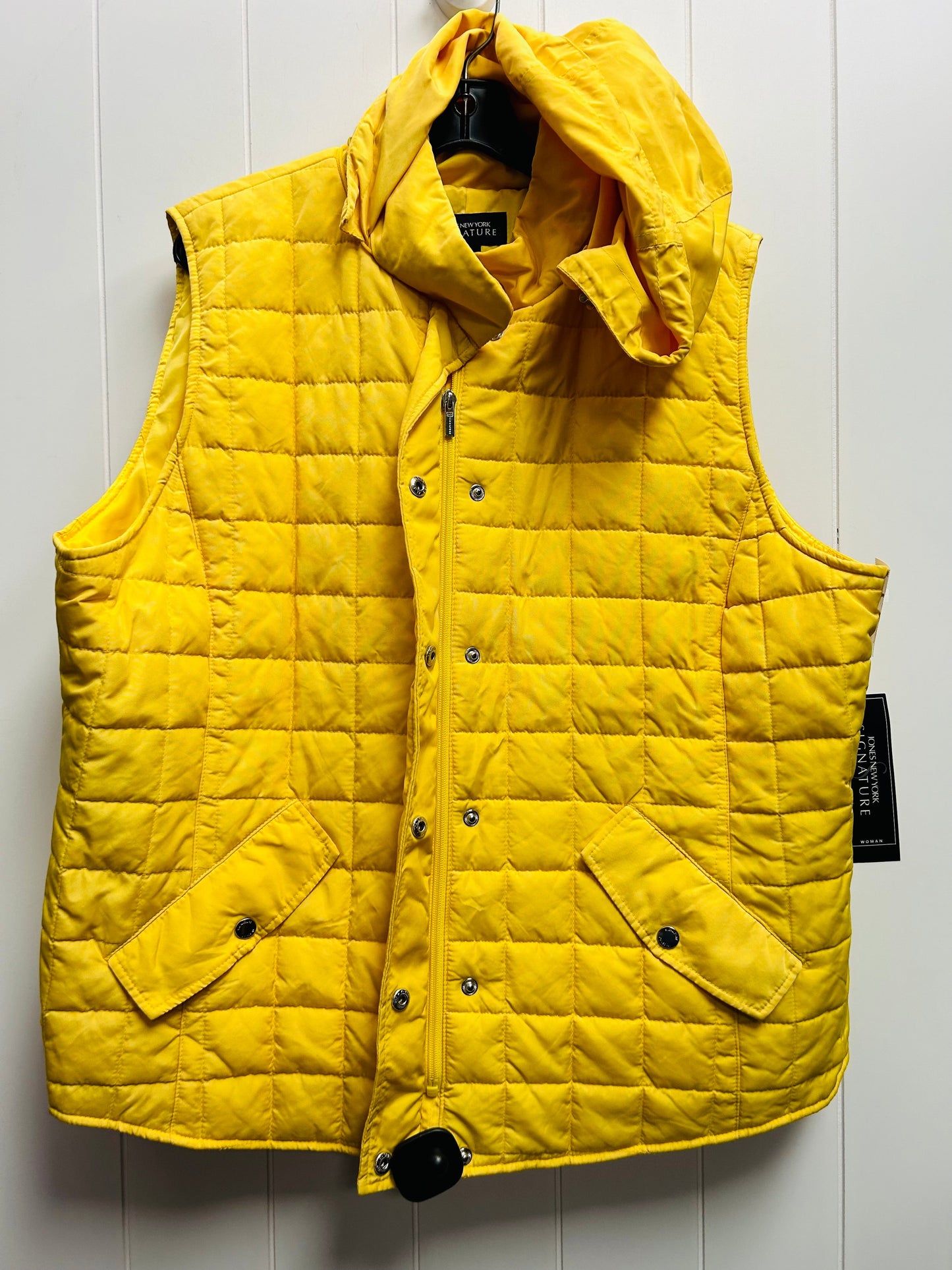 Vest Puffer & Quilted By Jones New York In Yellow, Size: 2x