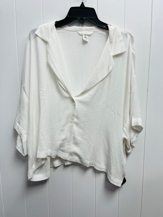 White Top Short Sleeve H&m, Size Xl