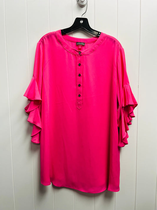Pink Blouse Short Sleeve Vince Camuto, Size 1x