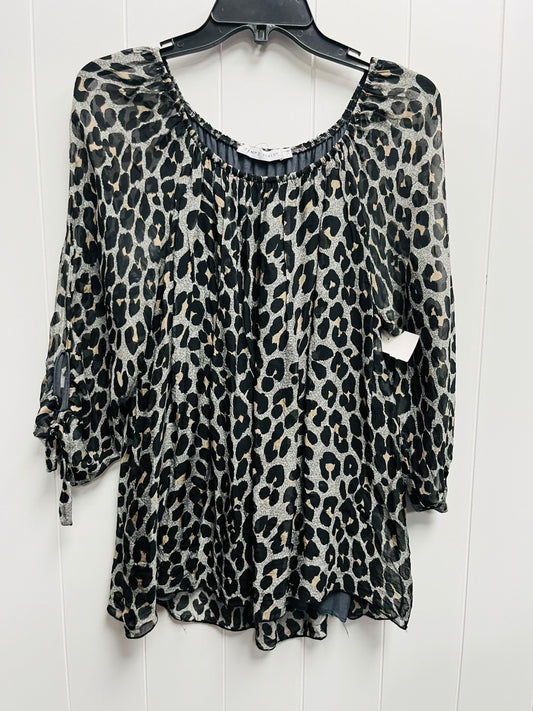 Animal Print Blouse Long Sleeve Clothes Mentor, Size Xl