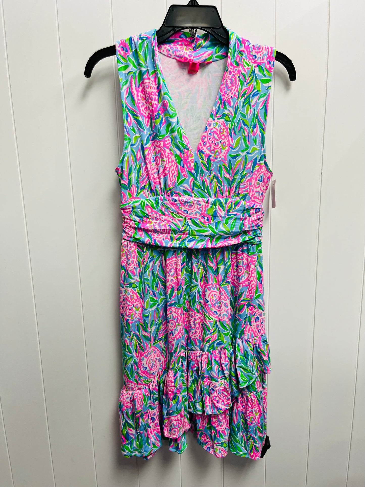 Dress Casual Short By Lilly Pulitzer In Green & Pink, Size: S