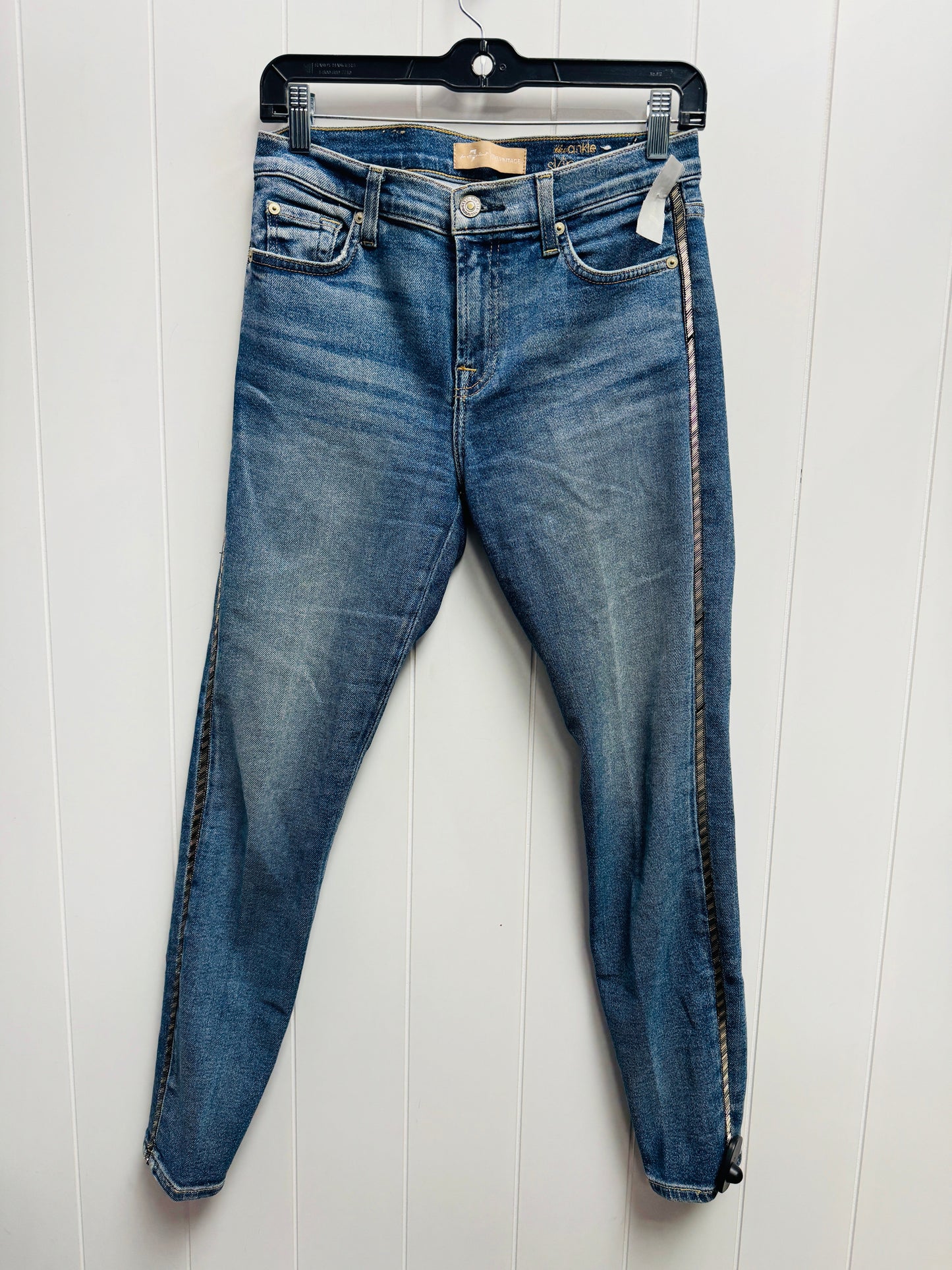 Jeans Skinny By 7 For All Mankind In Blue Denim, Size: 4