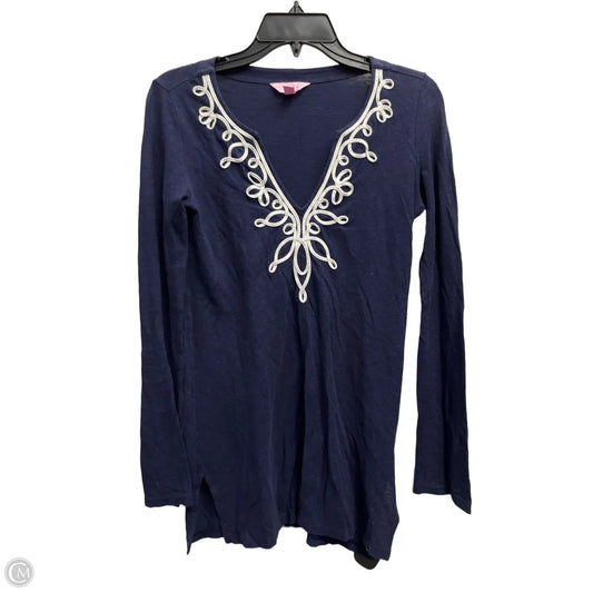 Top Long Sleeve Designer By Lilly Pulitzer In Navy, Size: Xs