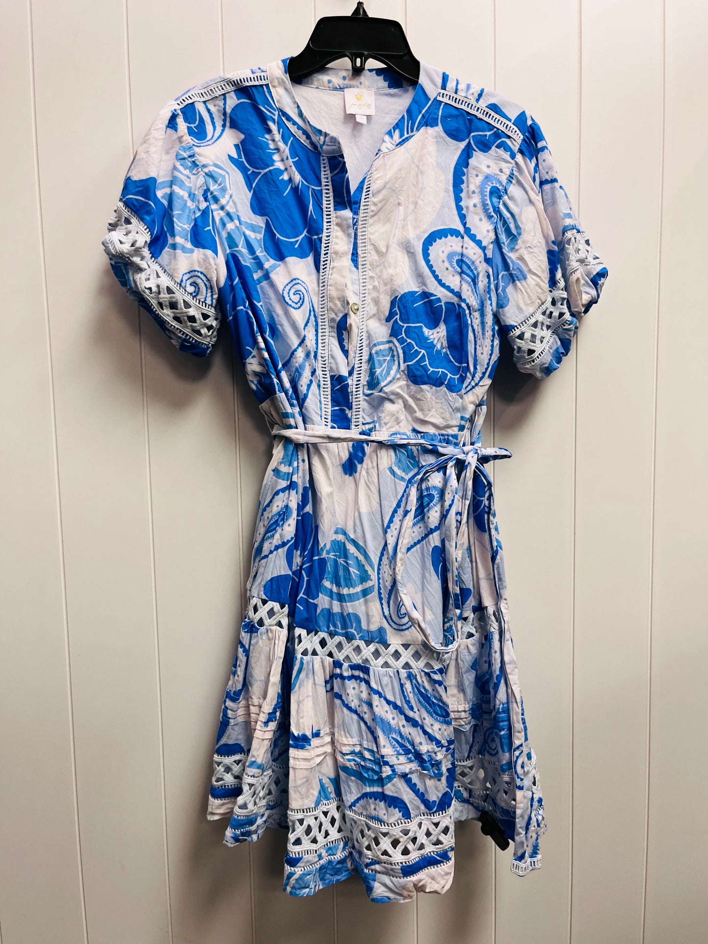 Dress Casual Short By J.MARIE In Blue & White, Size: M