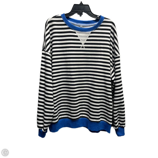 Sweatshirt Hoodie By Clothes Mentor In Black & White, Size: Xl