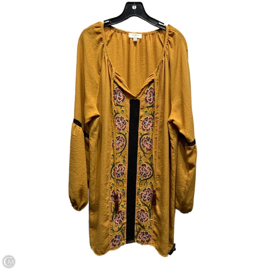 Dress Casual Short By Umgee In Orange & Yellow, Size: M