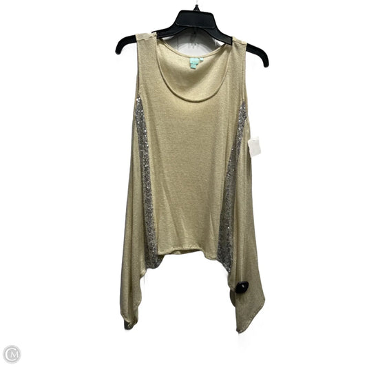 Top Sleeveless By Shu Shu In Gold, Size: L