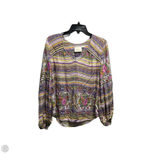 Top Long Sleeve By Maeve In Pink & Purple, Size: Xs