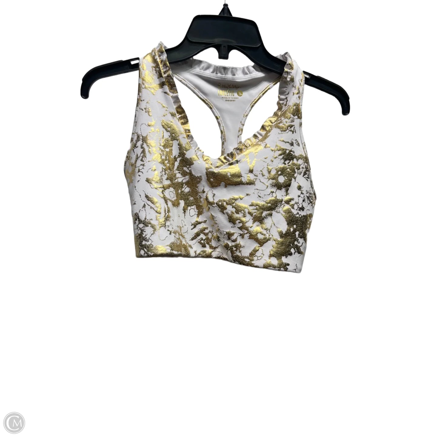 Top Sleeveless Designer By Lilly Pulitzer In Gold & White, Size: 9.5