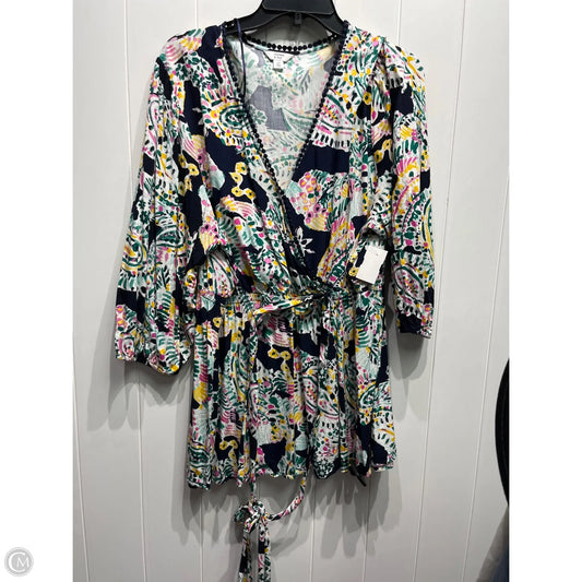 Top Long Sleeve By Crown And Ivy In Blue & Pink, Size: 2x