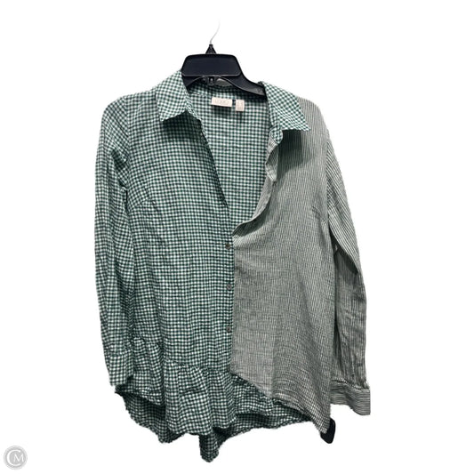 Top Long Sleeve By Logo In Green & White, Size: Xxs
