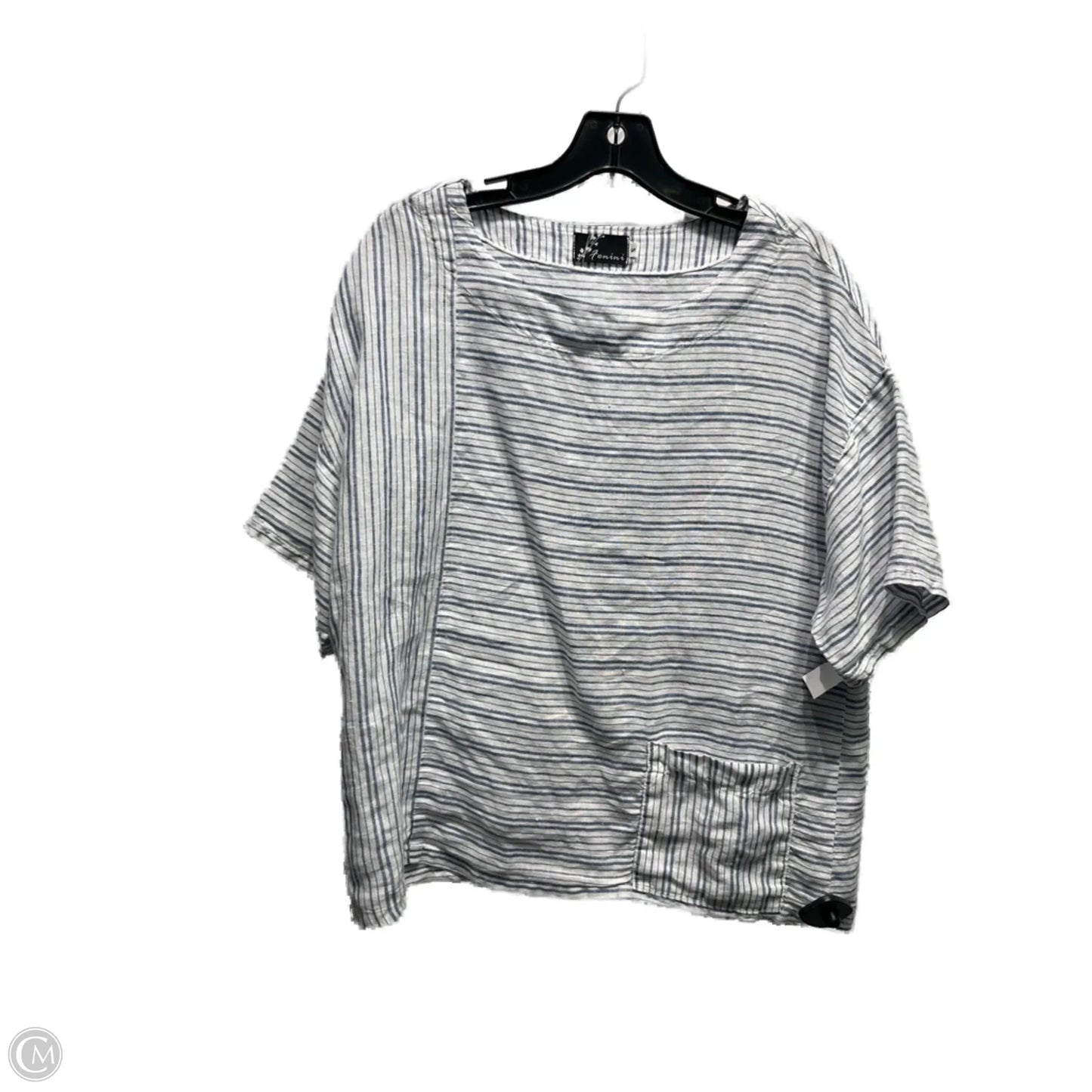 Top Short Sleeve By FENNINI In Blue & White, Size: S