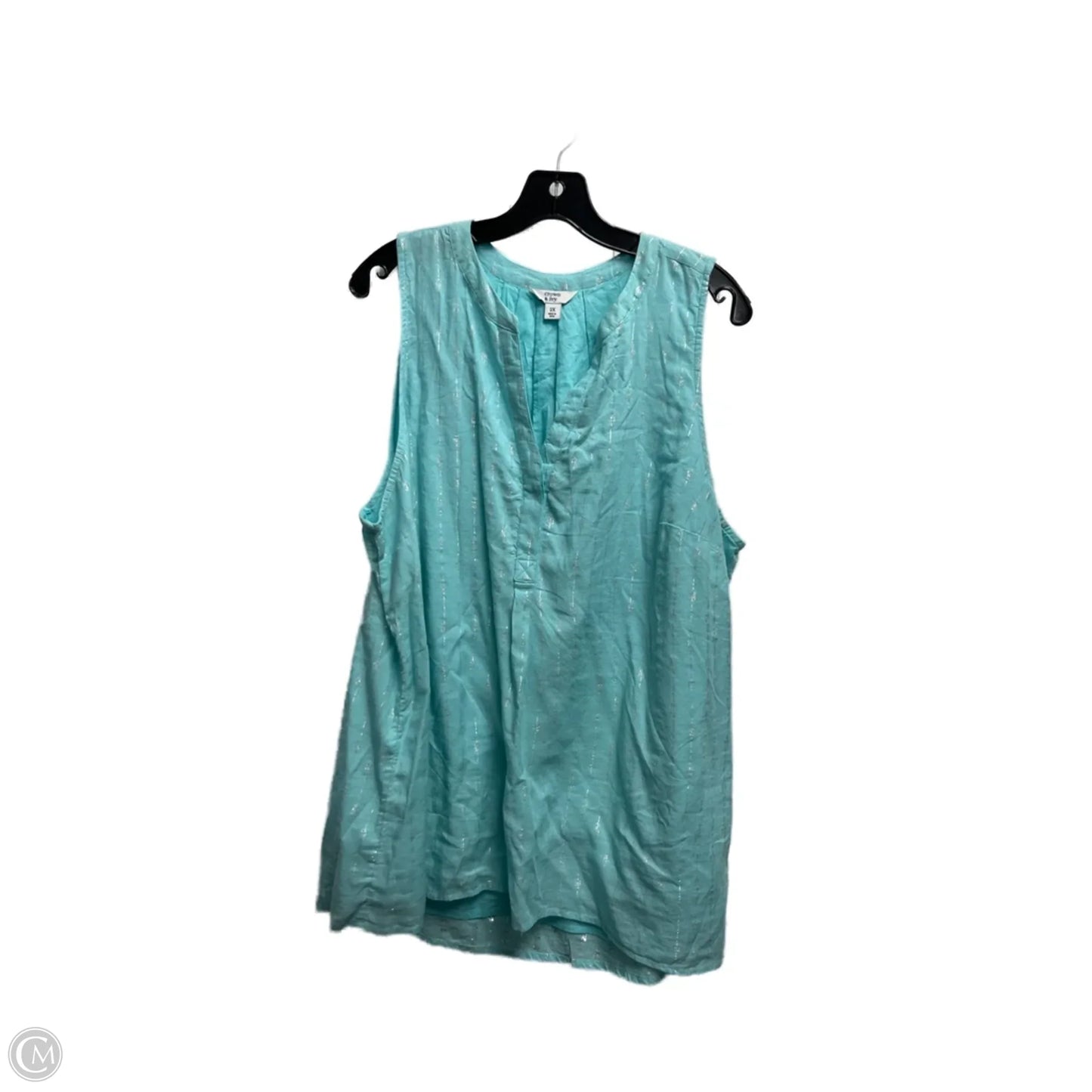 Top Sleeveless By Crown And Ivy In Blue, Size: 2x