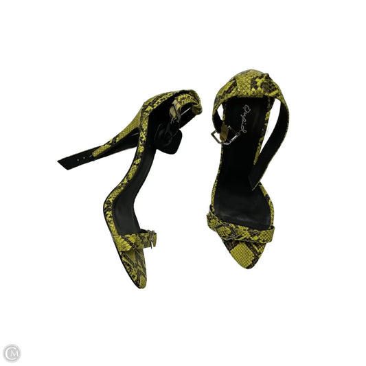 Sandals Heels Stiletto By Qupid In Black & Green, Size: 8.5