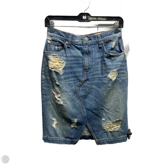 Skirt Midi By Rag And Bone In Blue Denim, Size: 4