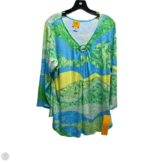 Top Long Sleeve By Ruby Rd In Blue & Green, Size: M