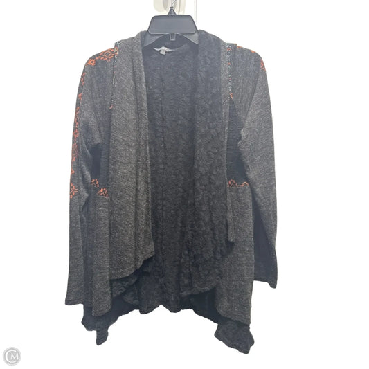 Sweater Cardigan By Miss Me In Grey & Orange, Size: L