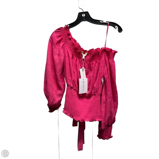 Blouse Long Sleeve By Wayf In Pink, Size: M