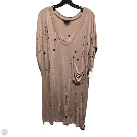 Tunic Short Sleeve By Pol In Taupe, Size: L